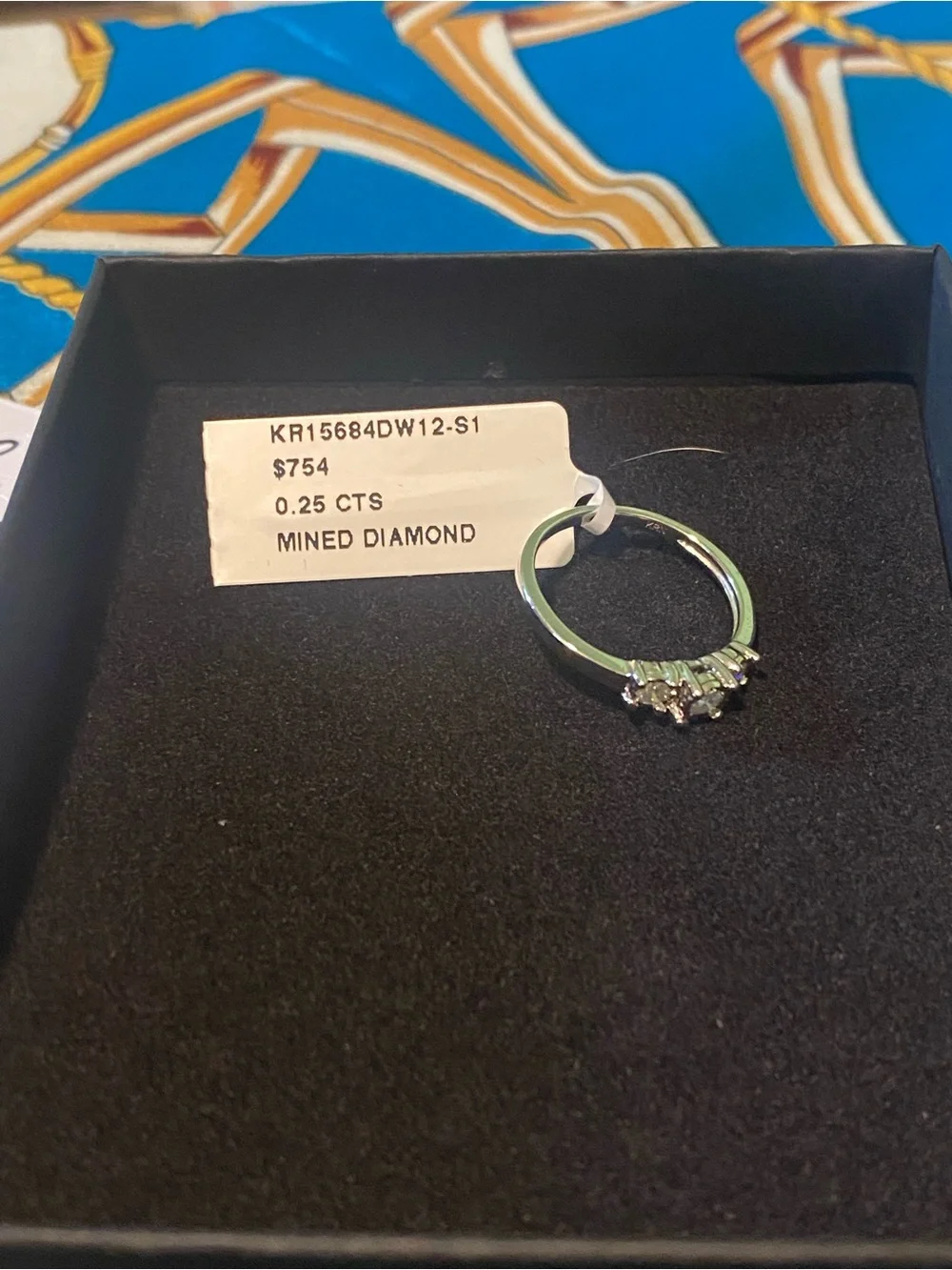 NATURAL DIAMOND RING- 0.25 CTS on a 925 STERLING SILVER BAND